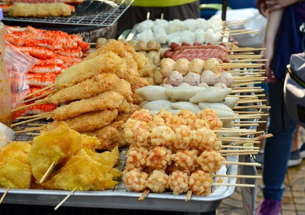 a wide selection of Thailand street food