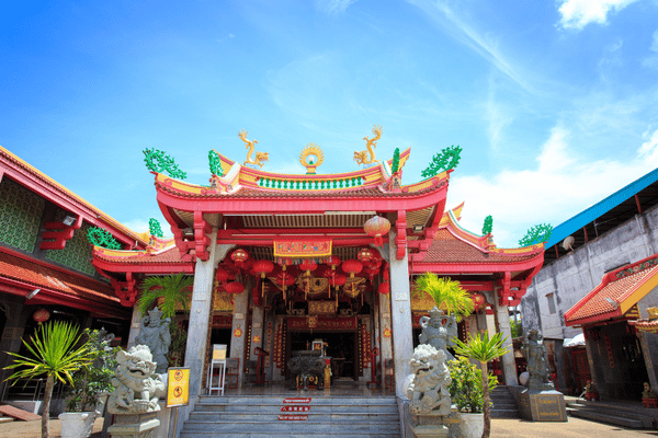 The beautiful Chinese temple entrance to Jui Tui