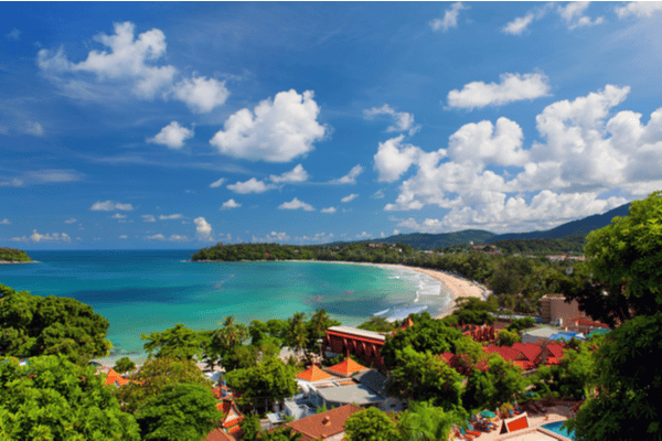 Kata Beach as seen from the hills that overlook the region