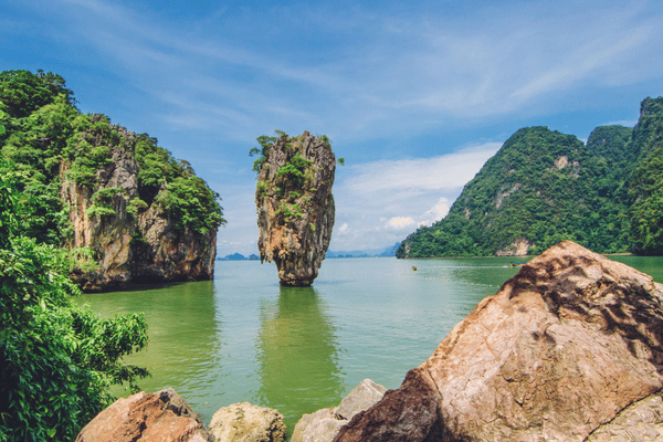 a view of ko tapu island and its unusual rock formation