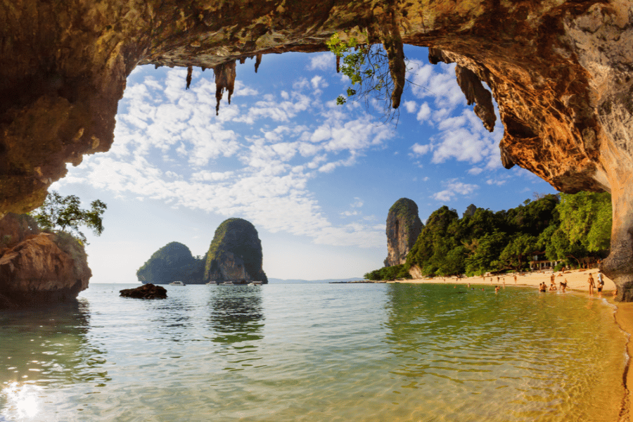 The view out to the water at Phra Nang Cave Beach in Phuket