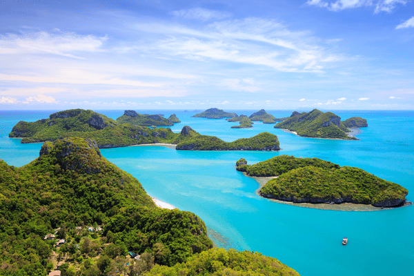 a birsdeye view of the koh samui islands