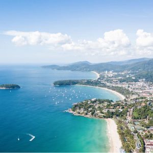 Sky-high view of Karon beach