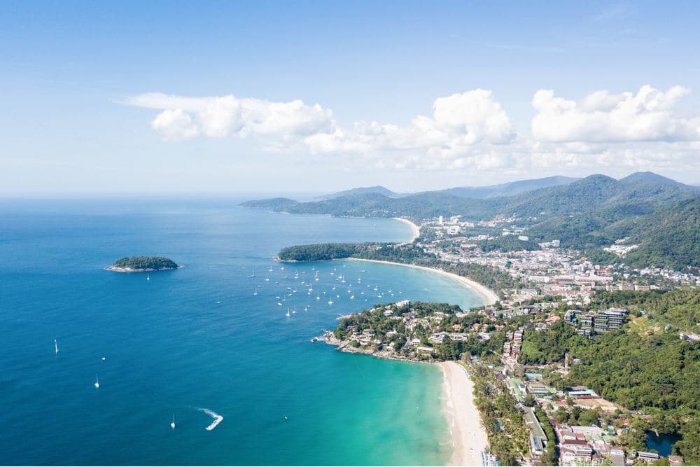 Sky-high view of Karon beach