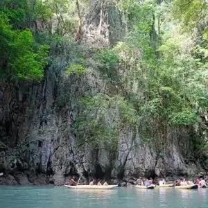 People reached for kayaking through Phuket boat trips, surrounded by crystal-clear waters and breathtaking scenery.