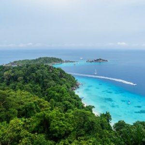 the view from the lookout point at similan island