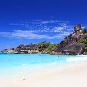 similan island from the shore at Similan 4