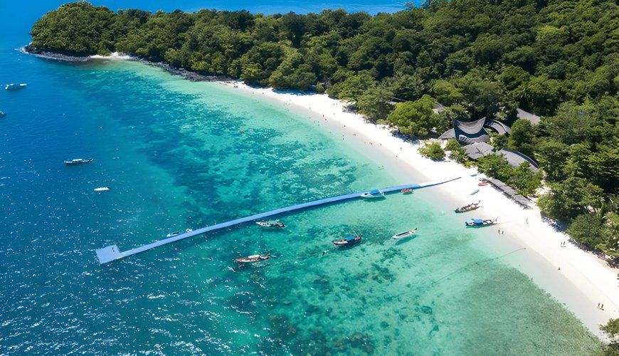 Aerial view of Coral Island Getaway