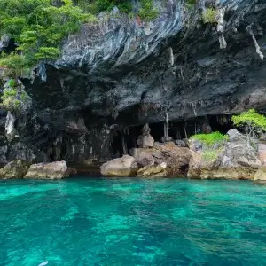 Landscape of Viking Cave on Maya Island