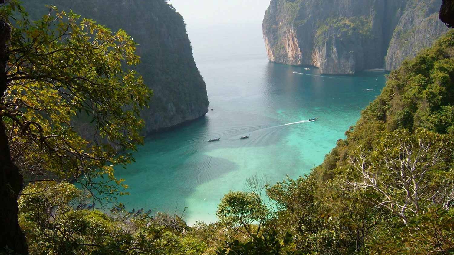aerial view Koh Phi Phi Leh Island