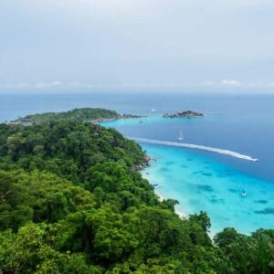 the view from the lookout point at similan island